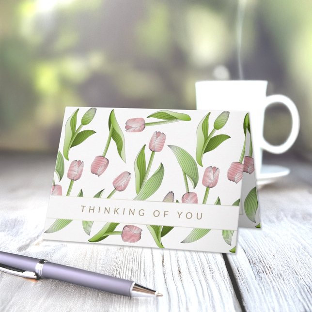 Cartão Pensando em você Tulpa Rosa Moderna (Criador carregado)