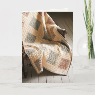 Cartão Pensando em você, velho solto em uma cadeira de ro