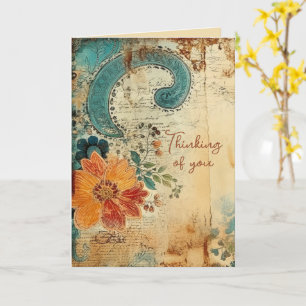 Cartão Pensando em Você Vintage Paisley 