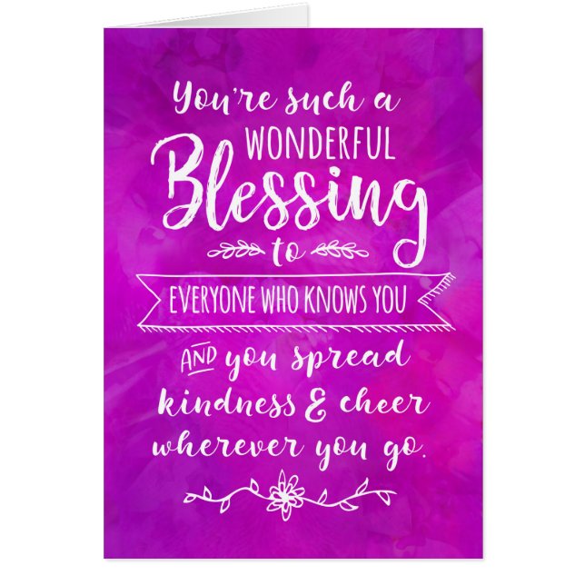 Cartão Pensando em você, você é uma benção maravilhosa (Frente)