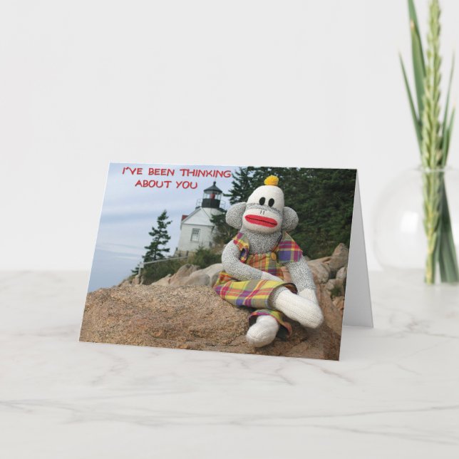 Cartão Pensando na Amizade do Macaco (Frente)