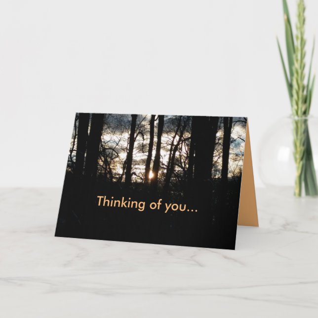 Cartão Pensando no seu Sunseet de inverno (Frente)