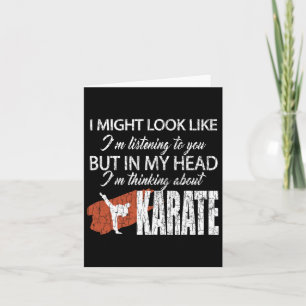 Cartão Pensando Sobre Karate Engraçado Artes Marciais Neg