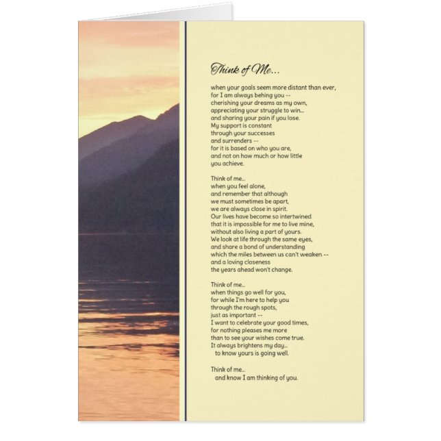 Cartão Pense em mim... (Frente)