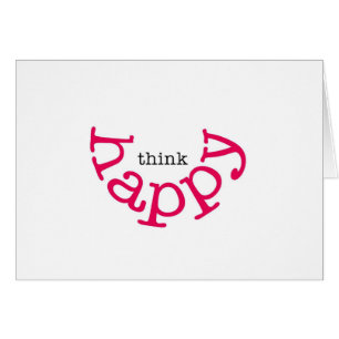 Cartão Pense feliz (o sorriso vermelho)