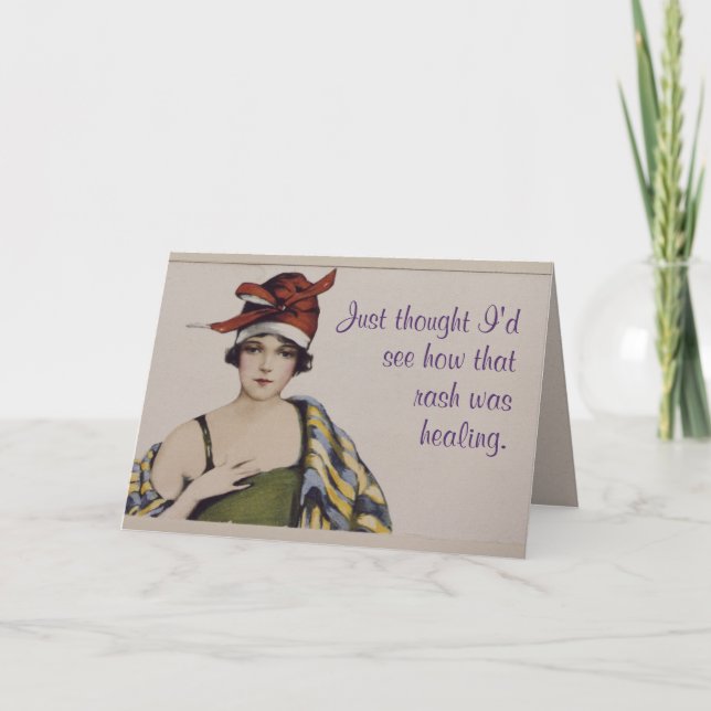 Cartão Pensei em ver como a erupção cutânea estava a cura (Frente)