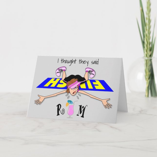 Cartão Pensei Que Dissessem Rum - Mulher (Frente)