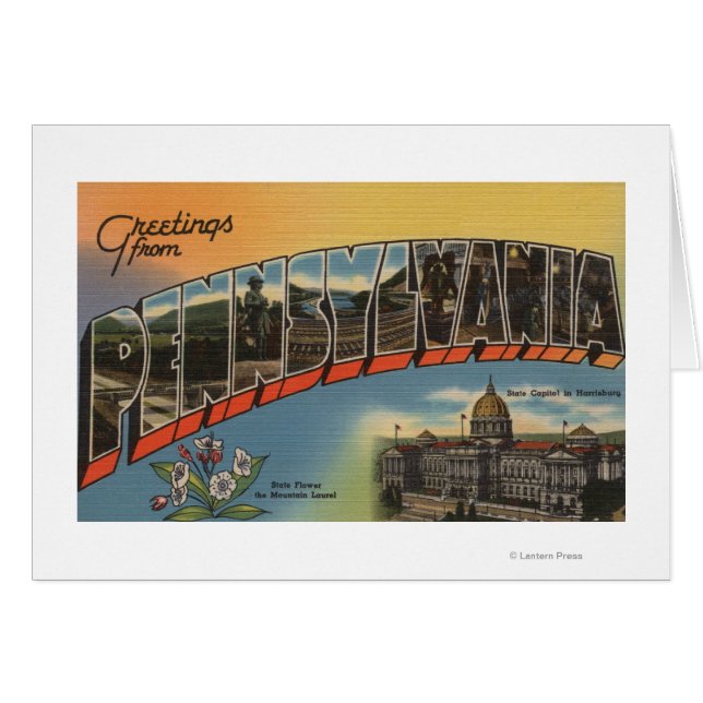 Cartão Pensilvânia (Capital do Estado/Flor) (Frente Horizontal)