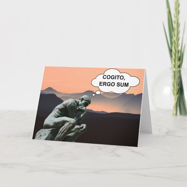 Cartão Penso, logo existo (Frente)