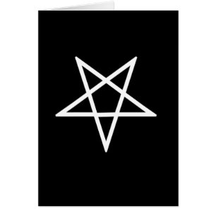 Cartão Pentagram branco invertido