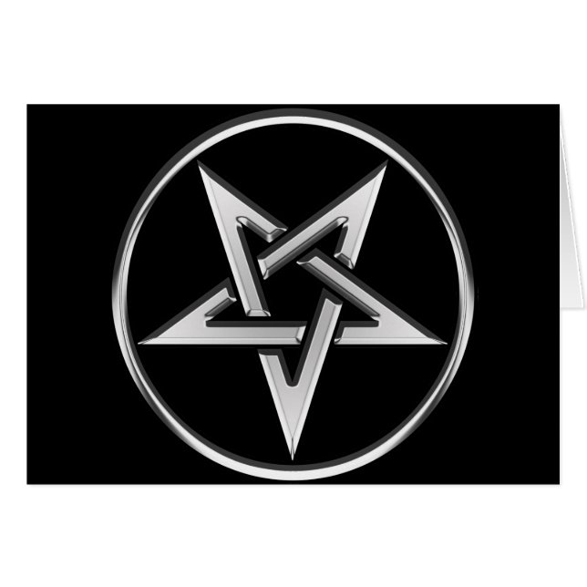 Cartão Pentagram invertido prata (Frente Horizontal)
