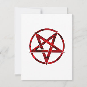 Cartão Pentagrama do Diabo Vermelho