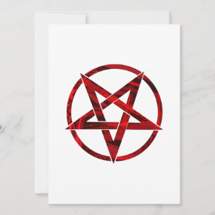 Cartão Pentagrama do diabo vermelho