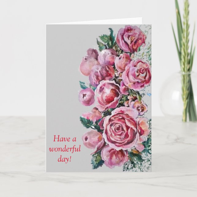 Cartão Peonies and roses greeting card (Frente)