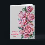 Cartão Peonies and roses greeting card<br><div class="desc">Greeting card based on oilpainting by Merle Sild " Peonies and roses ".</div>