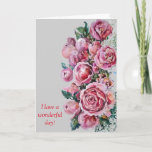 Cartão Peonies and roses greeting card<br><div class="desc">Greeting card based on oilpainting by Merle Sild " Peonies and roses ".</div>