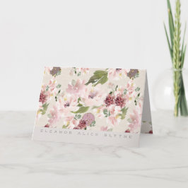 Cartão Peonies Mauve e Blush Floral Stationery Card
