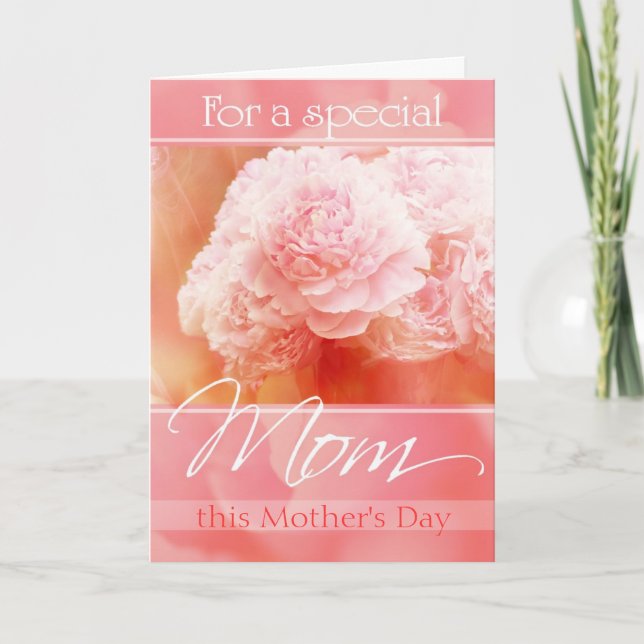 Cartão Peony Bouquet Mother's Day Card (Frente)