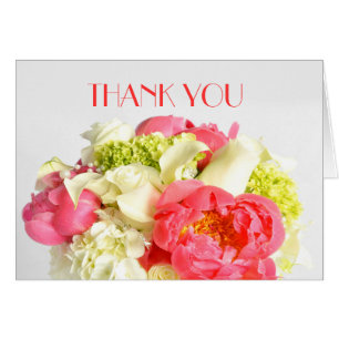 Cartão Peony Floral Sweet Buquê Obrigado