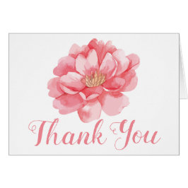 Cartão Peony Rosa Obrigado Floral Peonias