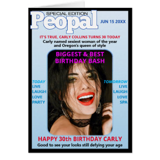 Cartão Peopal Mag Parody-Birthday-Upload Foto-Moderno-Div