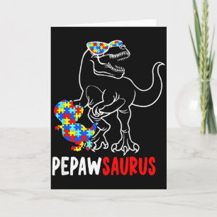 Cartão Pepawsaurus T Rex Dinossauro Conscientização do Au