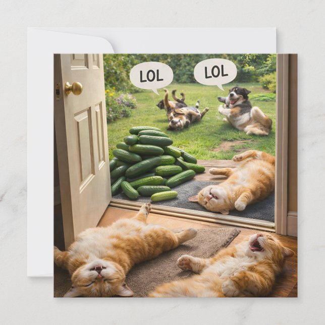 Cartão Pepinos brincam errado (Frente)