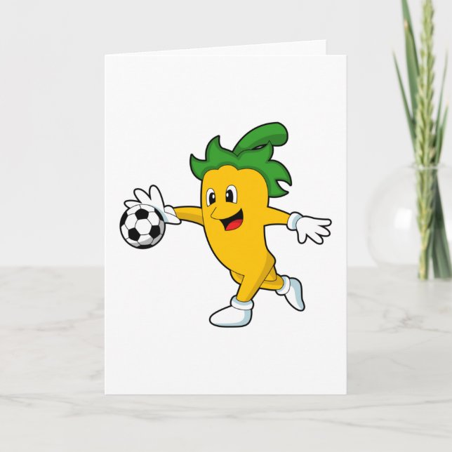 Cartão Pepper Vegan como jogador de futebol com Futebol.P (Frente)