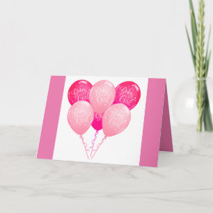 Cartão Pequena Alegria Rosa Menina Bebê Parabéns