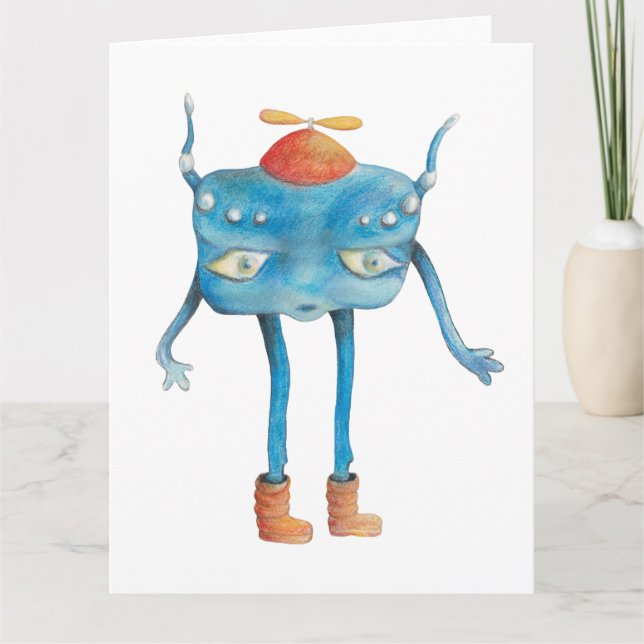 Cartão Pequena Alienígena Pi (Frente)