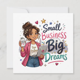 Cartão Pequena Empresa Grandes Sonhos Menina Empreendedor