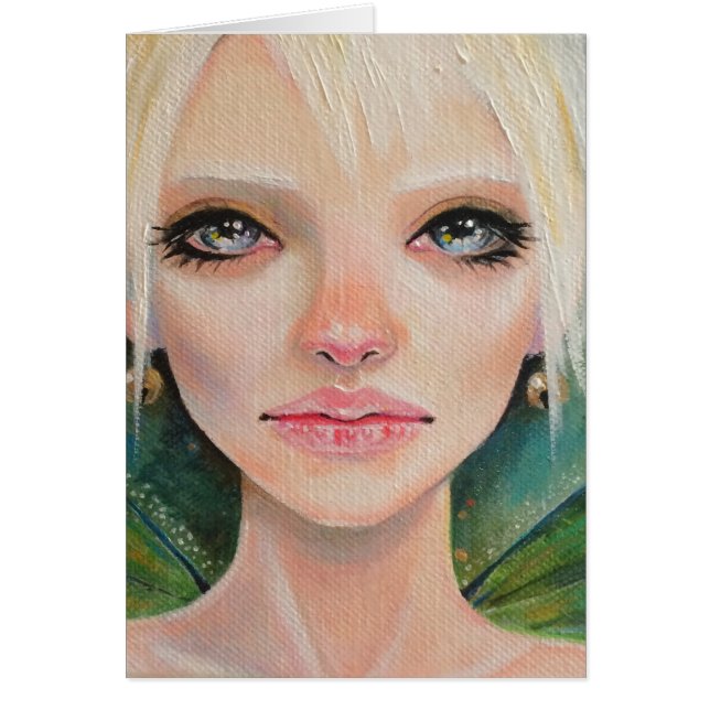 Cartão Pequena fada verde (Frente)