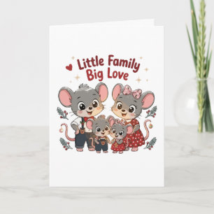 Cartão Pequena Família Grande Amor Rato Fofo