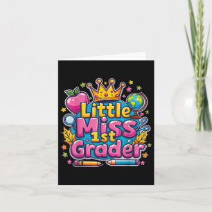 Cartão Pequena Miss 1rua Grader - Primeiro Dia De Foco Es