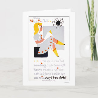 Cartão Pequena Miss Muffet Lê 1940 WPA