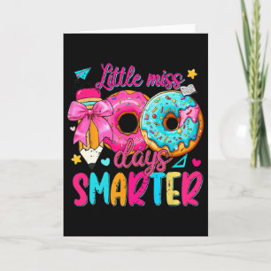 Cartão Pequena Senhorita 100 Dias Mais Esperta Donut Bow