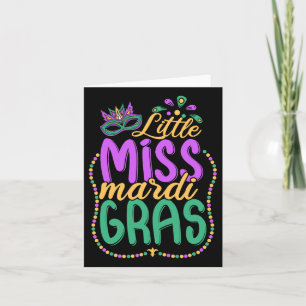 Cartão Pequena Senhorita Mardi Gras Garotas Roupa do Carn