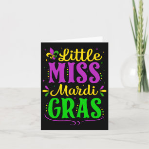 Cartão Pequena Senhorita Mardi Gras Jester Encaixe Menina