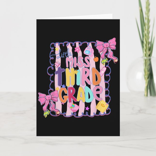 Cartão Pequena Senhorita Terceira Série Primeiro Dia Da 3 (Frente)