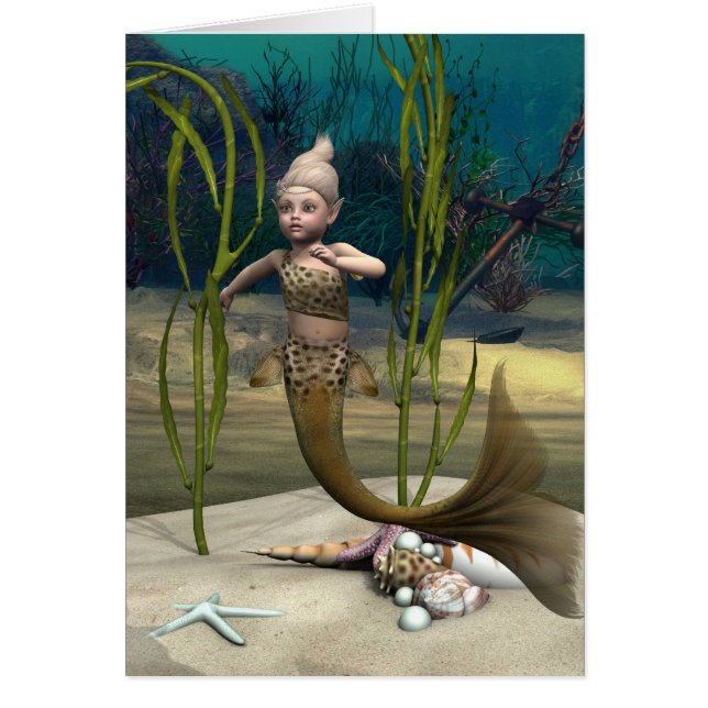 Cartão Pequena Sereia Bonita (Frente)