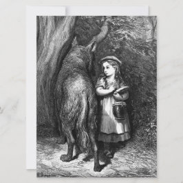 Cartão Pequeno Capuchinho Vermelho Conhece o Velho Padre 