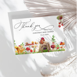 Cartão Pequeno Chá de fraldas Selvagem De Cogumelo Obriga