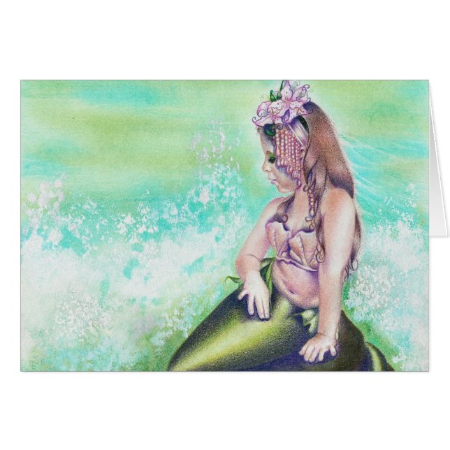 Cartão pequeno da sereia (Frente Horizontal)