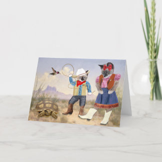 Cartão pequeno do vaqueiro do gatinho