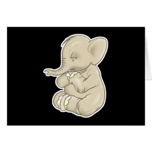 Cartão pequeno elefante triste