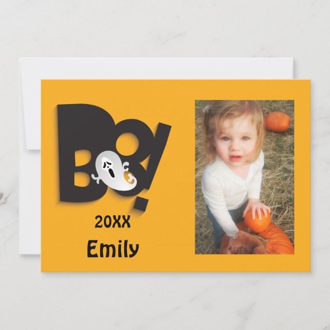 Cartão Pequeno Ghost Personalizado Quadro de Fotografias  (Frente)