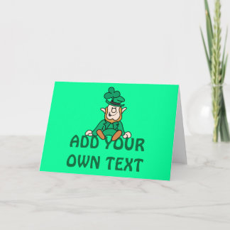 Cartão Pequeno Leprechaun - Adicione Seu Próprio Texto