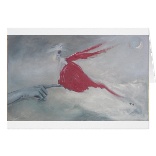 Cartão Pequeno Pássaro Vermelho (Frente Horizontal)