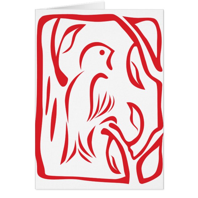 Cartão Pequeno Pássaro Vermelho (Frente)