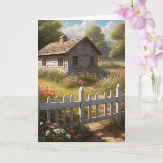 Cartão Pequeno Shed no Vazio do País (Orquídea)